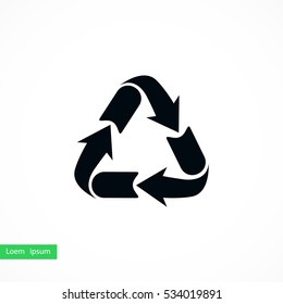 Recycle sign icon, flat design best vector icon