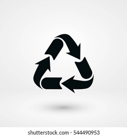 Recycle sign icon, flat design best vector icon