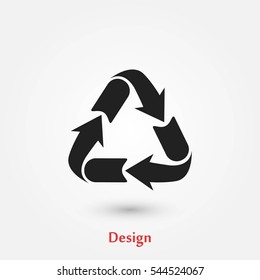 Recycle sign icon, flat design best vector icon
