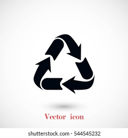 Recycle sign icon, flat design best vector icon