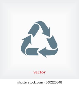 Recycle sign icon, flat design best vector icon