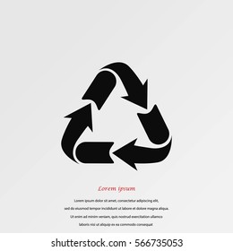 Recycle sign icon, flat design