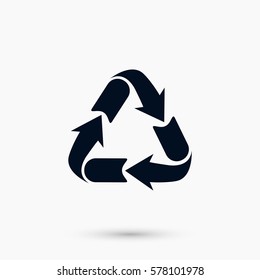 Recycle sign icon, flat design best vector icon