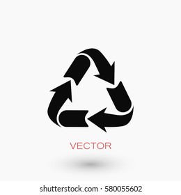 Recycle sign icon, flat design best vector icon