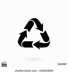 Recycle sign icon, flat design best vector icon