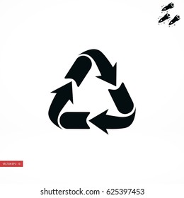 Recycle sign icon, flat design