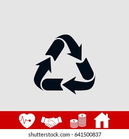 Recycle sign icon, flat design best vector icon