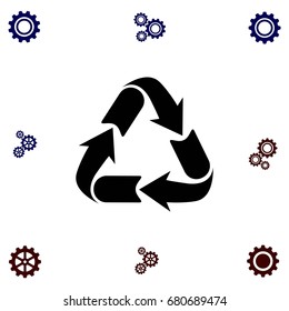 Recycle sign icon, flat design best vector icon