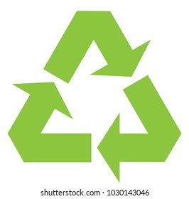 recycle sign icon, green vector