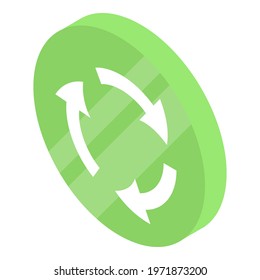 Recycle sign icon. Isometric of recycle sign vector icon for web design isolated on white background