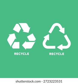 Symbolsatz für das Recyclingzeichen. Vektorgrafik