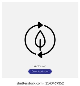 Recycle sign icon in trendy flat style isolated on grey background, modern symbol vector illustration for web