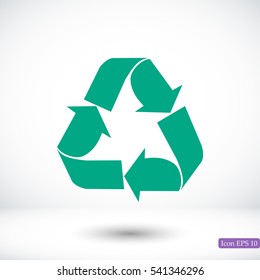 Recycle sign icon, vector best flat icon, EPS