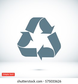 Recycle sign icon, vector best flat icon, EPS