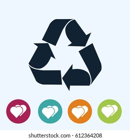 Recycle sign icon, vector best flat icon, EPS