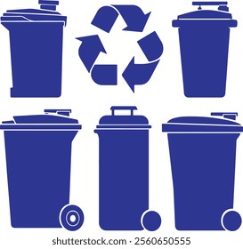 Recycle sign icon vector illustration set collection on white background