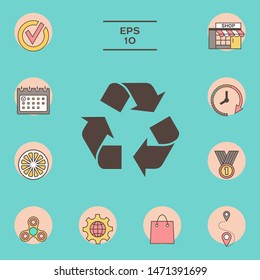 Recycle sign isolated. Environment icon, elements for your design