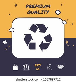 Recycle sign isolated. Environment icon, elements for your design