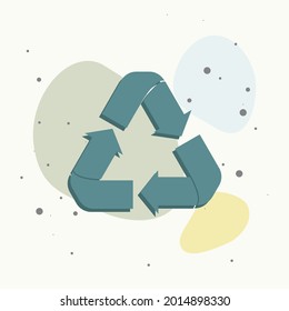 Recycle sign isolated.  Flat icon. Vector recycle icon on multicolored background.