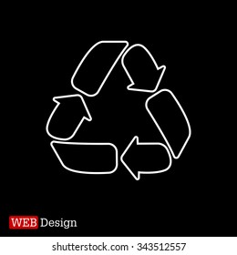 Recycle sign isolated (line icon)