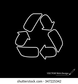 Recycle sign isolated (line icon)