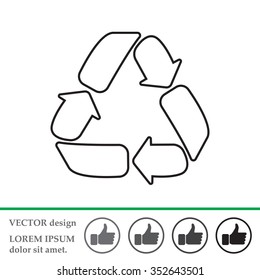 Recycle sign isolated (line icon)