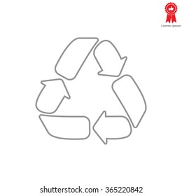 Recycle sign isolated (line icon)