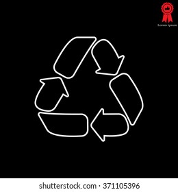 Recycle sign isolated (line icon)