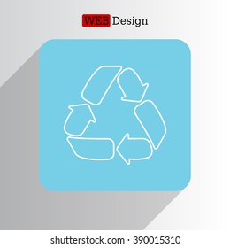 Recycle sign isolated (line icon)