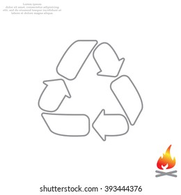 Recycle sign isolated (line icon)