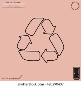 Recycle sign isolated (line icon)
