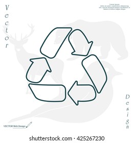 Recycle sign isolated (line icon)