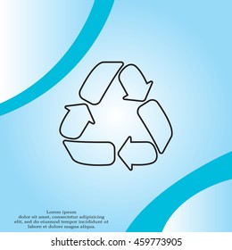 Recycle sign isolated, line icon