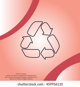 Recycle sign isolated, line icon