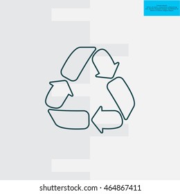 Recycle sign isolated, line icon