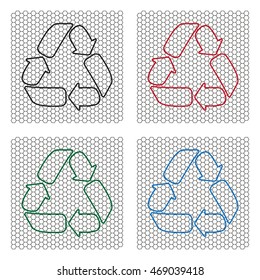 Recycle sign isolated, line icon