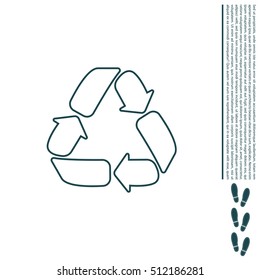 Recycle sign isolated, line icon