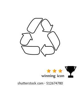 Recycle sign isolated, line icon