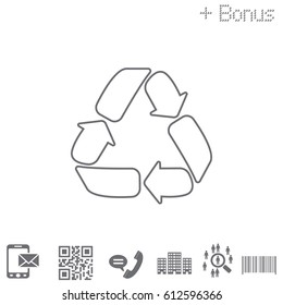Recycle sign isolated, line icon