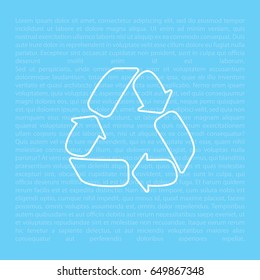 Recycle sign isolated, line icon