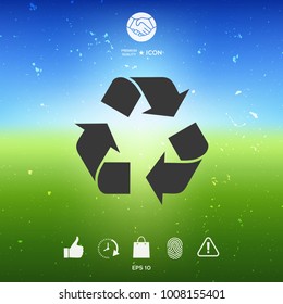 Recycle sign isolated on white background. Environment icon
