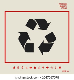 Recycle sign isolated on white background. Environment icon
