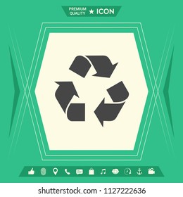 Recycle sign isolated on white background. Environment icon