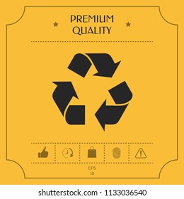 Recycle sign isolated on white background. Environment icon