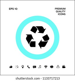 Recycle sign isolated on white background. Environment icon