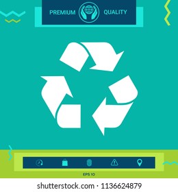 Recycle sign isolated on white background. Environment icon