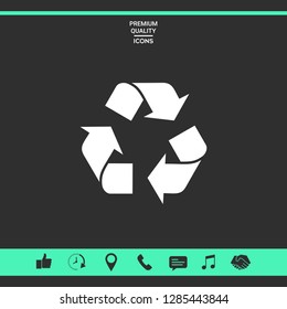 Recycle sign isolated on white background. Environment icon
