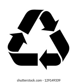 Recycle sign isolated white background