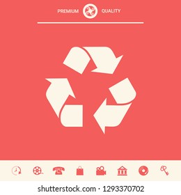 Recycle sign isolated on white background. Environment icon