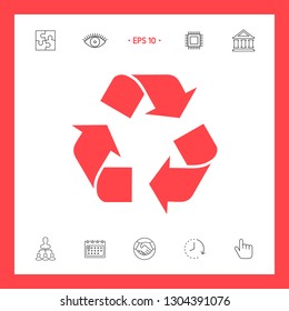Recycle sign isolated on white background. Environment icon